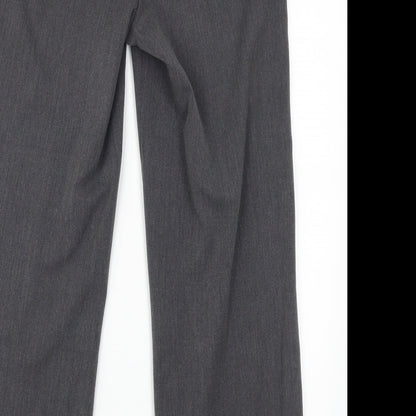 Brand and care label for slimma women’s grey trousers, size UK 10, 28-inch leg