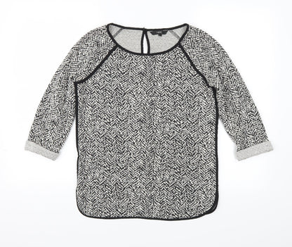 Additional front view of Next women’s black polka dot jumper, size UK 8