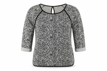 Front view of Next women’s black polka dot jumper, size UK 8
