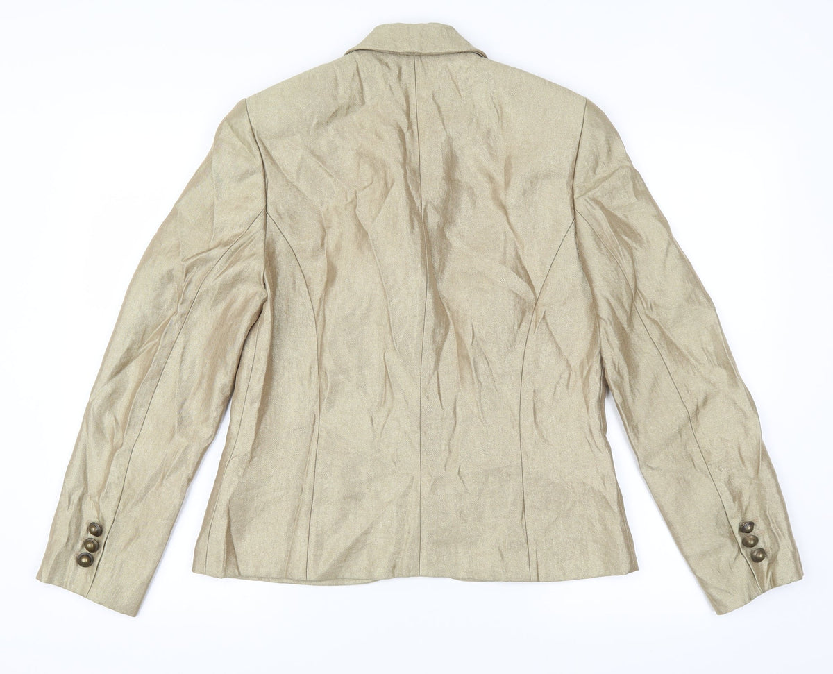 Cavita Womens Gold   Gilet Blazer Size 10