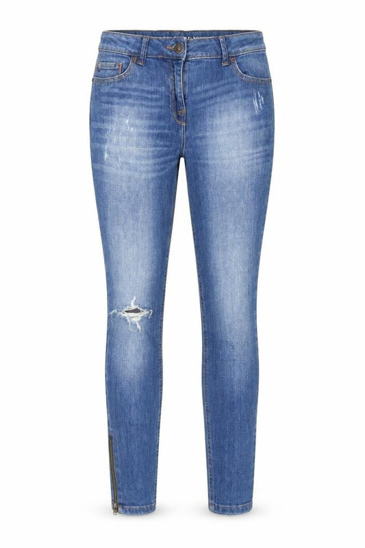 Front view of Next women’s blue skinny jeans, size UK 10, 25-inch leg
