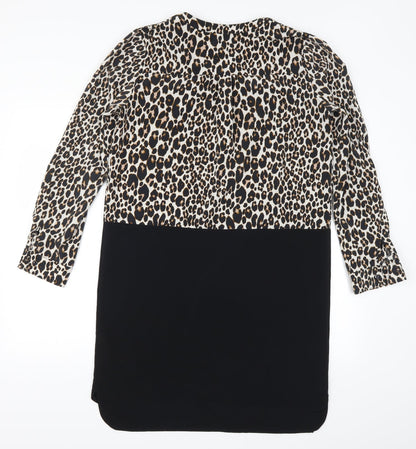 Preloved NEXT Womens Black Animal Print  Mini  Size 12 - Back