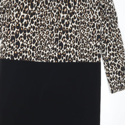 Preloved NEXT Womens Black Animal Print  Mini  Size 12 - Label