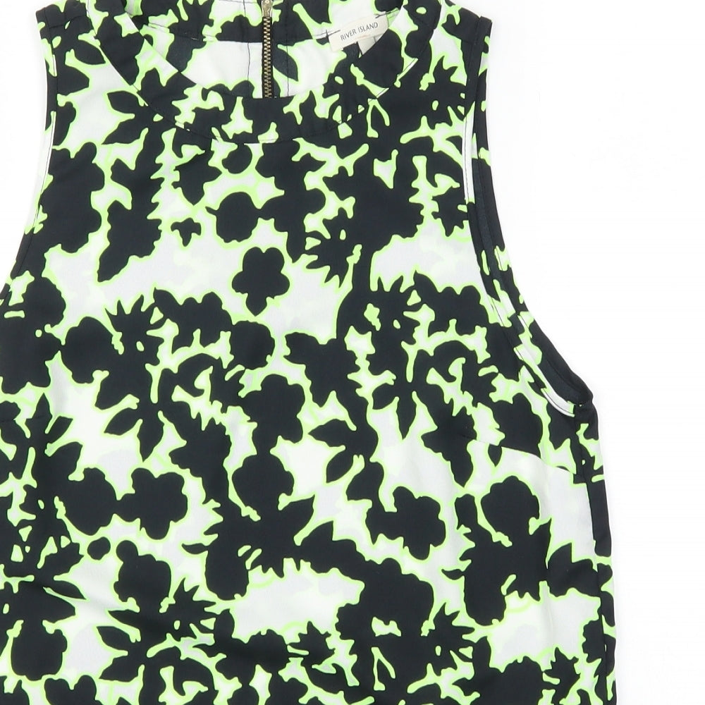 River Island Womens Black Camouflage  Basic Tank Size 10