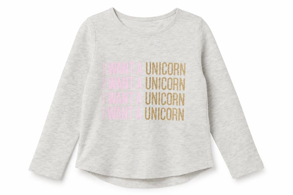 I love girls wear Girls Grey   Basic T-Shirt Size 5 Years