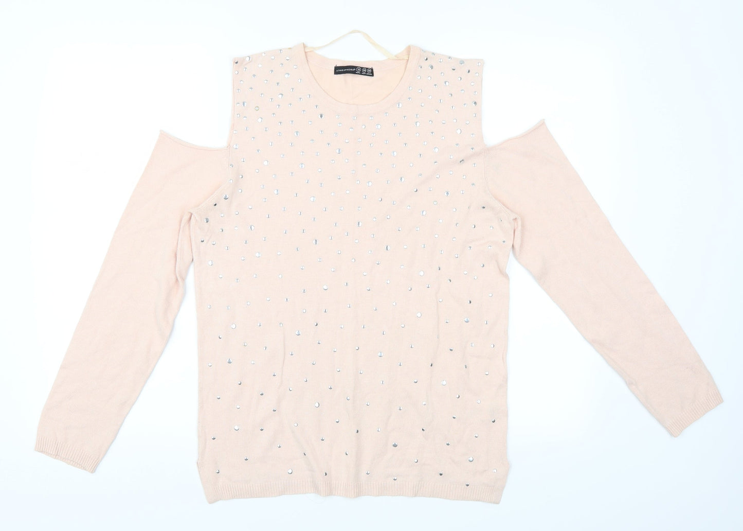 Atmosphere Womens Pink   Pullover Jumper Size 12  - cut out shoulders