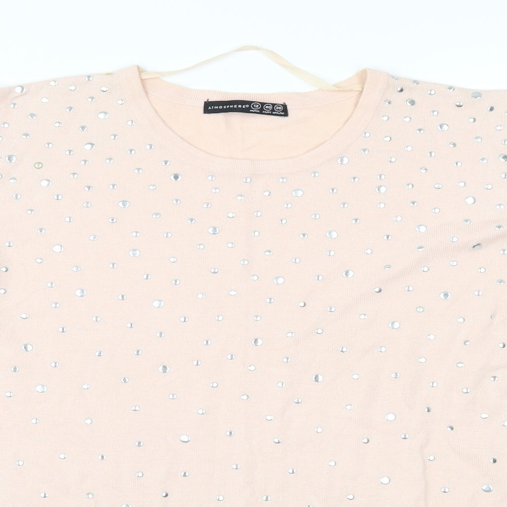 Atmosphere Womens Pink   Pullover Jumper Size 12  - cut out shoulders