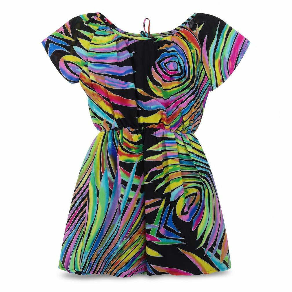 Purple Womens Black Striped  Fit & Flare  Size M