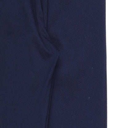 Brand and care label for PRETTYLITTLETHING women’s blue rayon bloomer trousers, size UK 6, 26-inch leg
