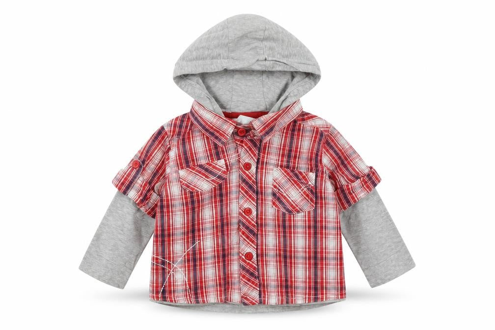 Cherokee Boys Red Check  Basic Button-Up Size 6-9 Months