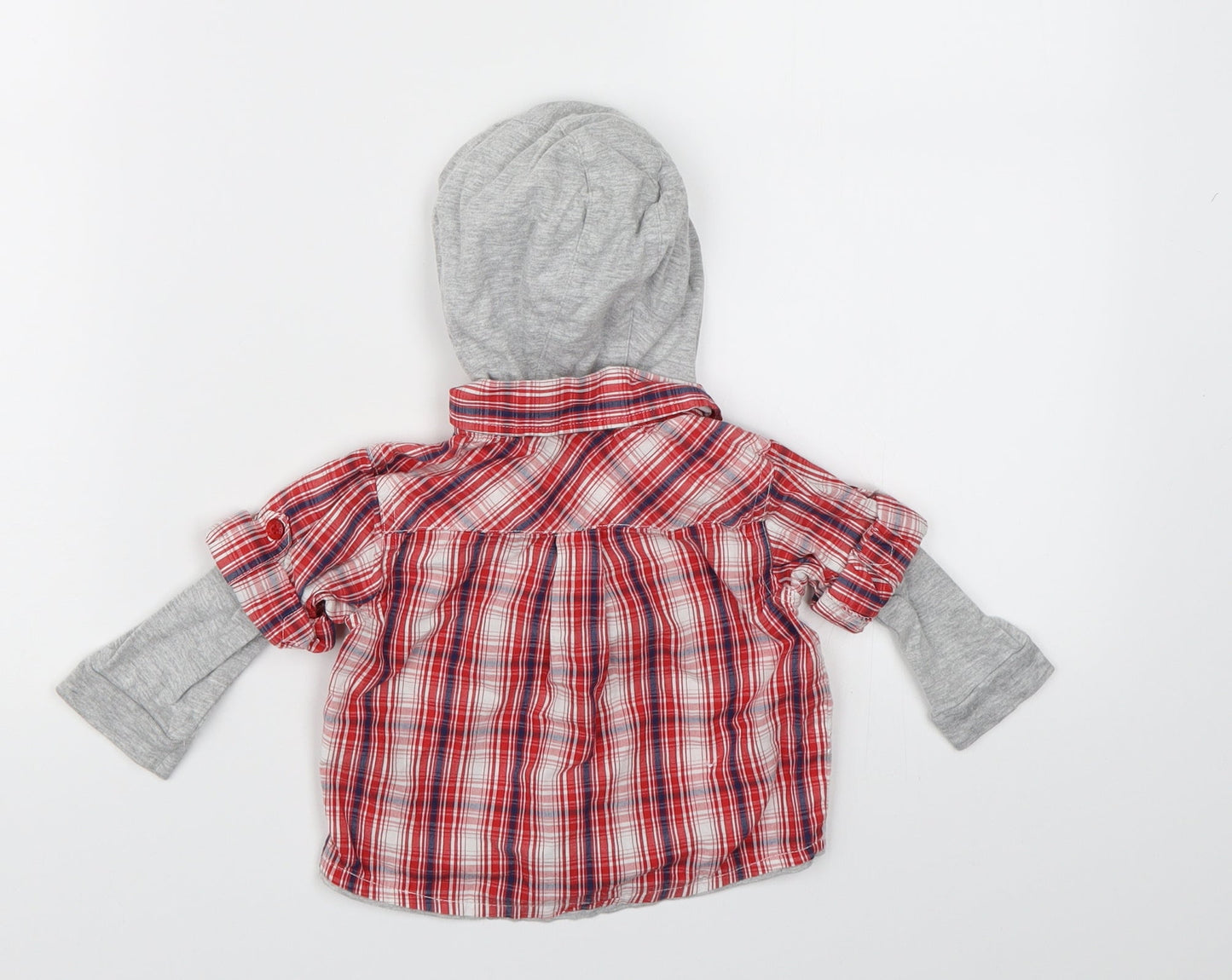 Cherokee Boys Red Check  Basic Button-Up Size 6-9 Months