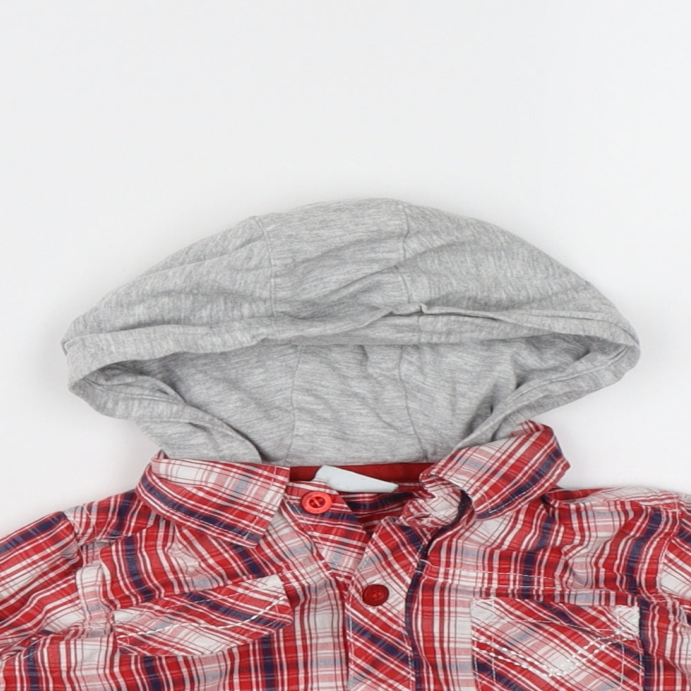 Cherokee Boys Red Check  Basic Button-Up Size 6-9 Months