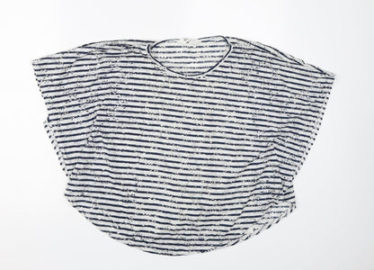 Additional front view of H&M girls’ white striped basic blouse, size 13-14, years