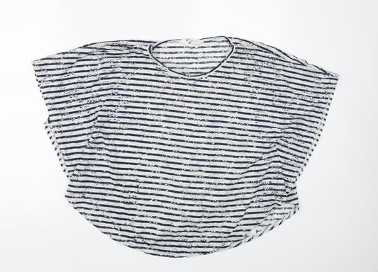 H&M Girls White Striped  Basic Blouse Size 13-14 Years