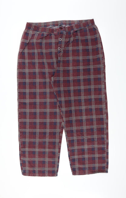 Additional front view of Preworn women’s red trousers, size XL, 24-inch leg