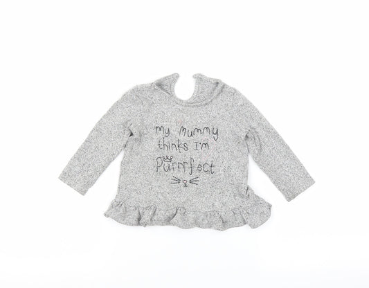 George Girls Grey   Basic T-Shirt Size 12-13 Years