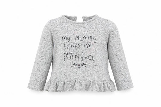 Front view of George girls’ grey basic t-shirt, size 12-13, years