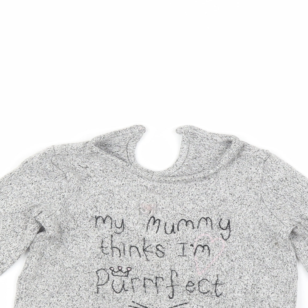 George Girls Grey   Basic T-Shirt Size 12-13 Years