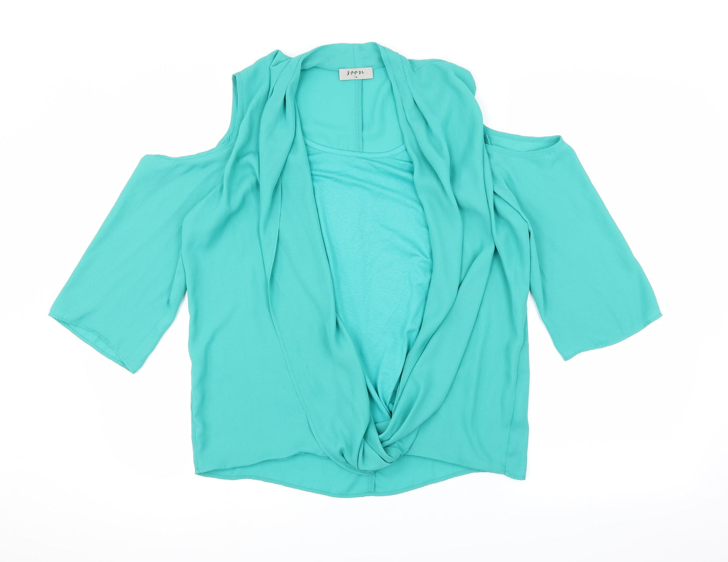 Soon Womens Green   Basic Blouse Size 14