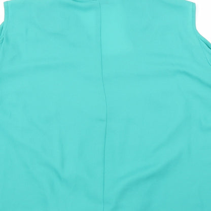 Brand and care label for Soon women’s green basic blouse, size UK 14
