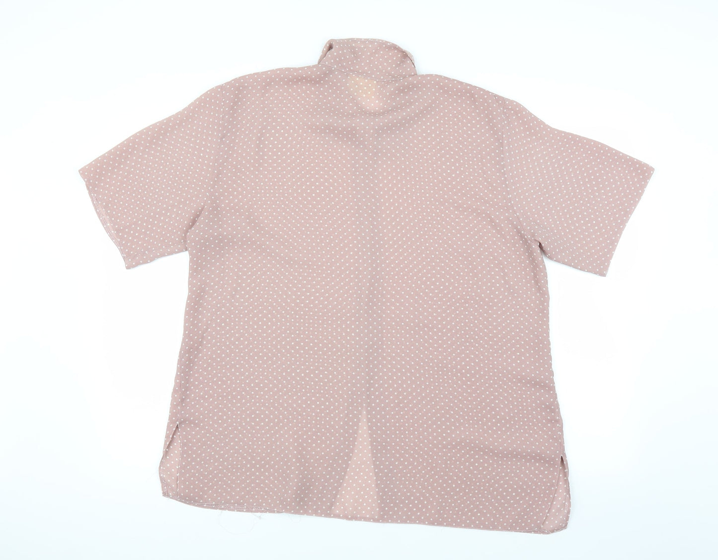 Elizabeth Shetton Womens Pink Polka Dot  Basic Button-Up Size 14
