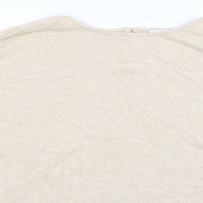 Close-up detail of Papaya women’s beige jumper, size UK 18