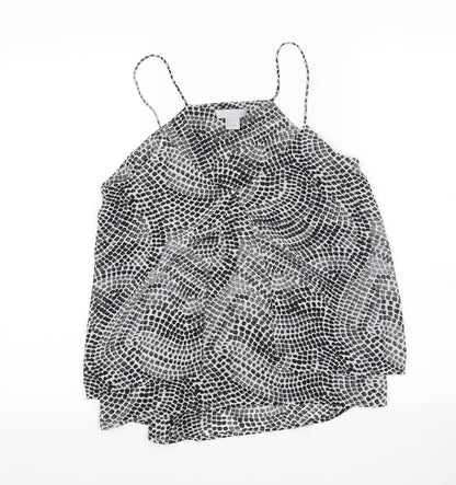 Additional front view of H&M women’s black camisole tank, size UK 10, - 100% polyester