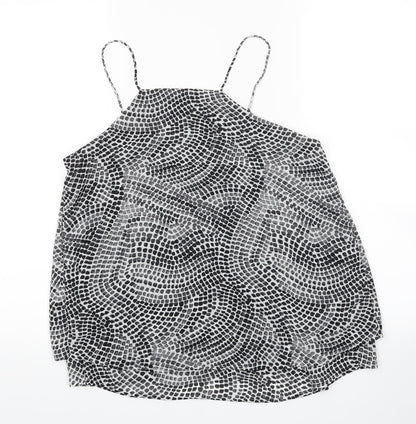 Back view of H&M women’s black camisole tank, size UK 10, - 100% polyester