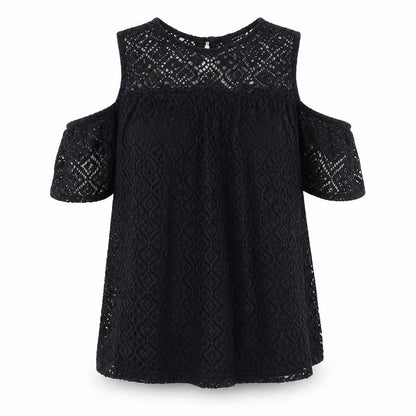 Front view of Atmosphere women’s black floral basic blouse, size UK 10