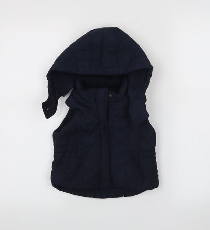 Additional front view of Gap girls’ blue jacket waistcoat, size 3, years