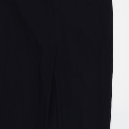 Close-up detail of David Luke women’s blue trousers, size S, 26-inch leg