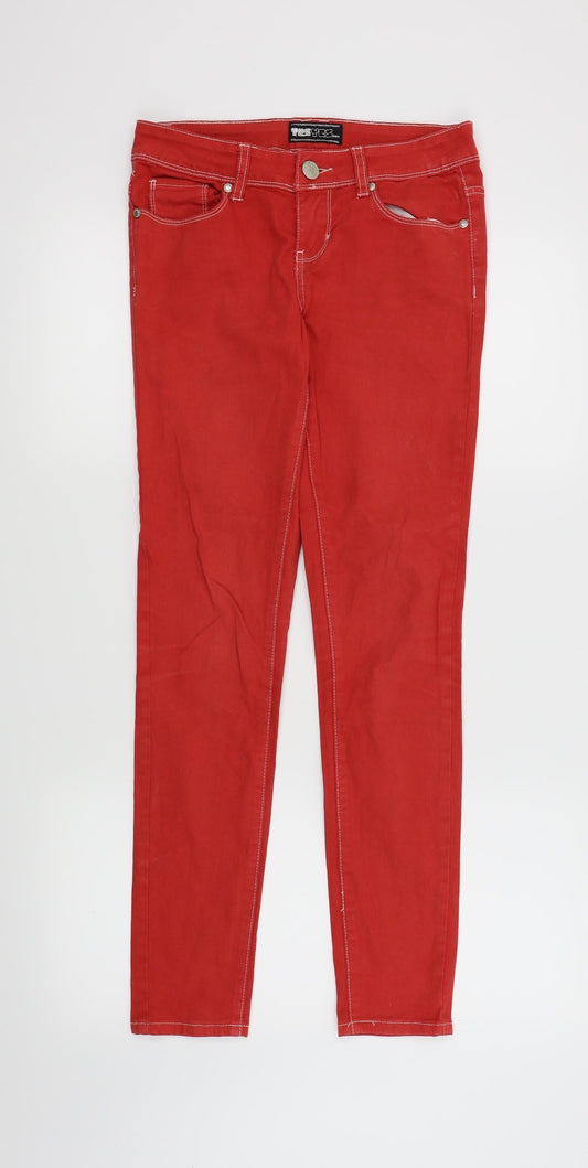 Yesyes Womens Red   Skinny Jeans Size 8 L29 in