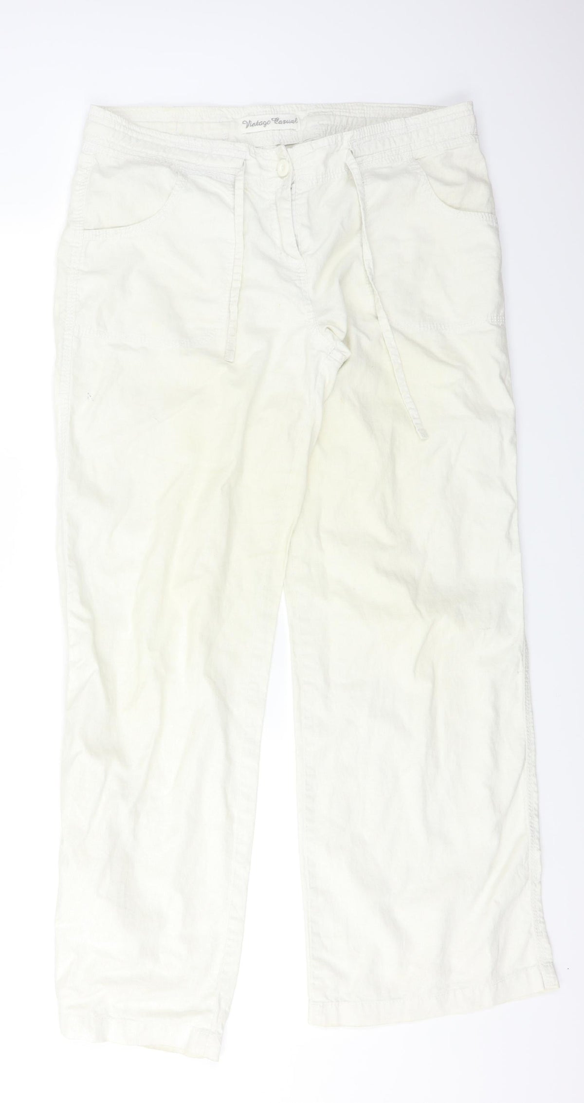 Vintage Casuals Womens Beige   Trousers  Size 14 L31 in