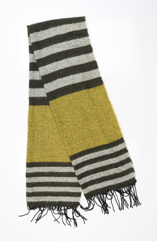 Preworn Unisex Green Striped   Scarf