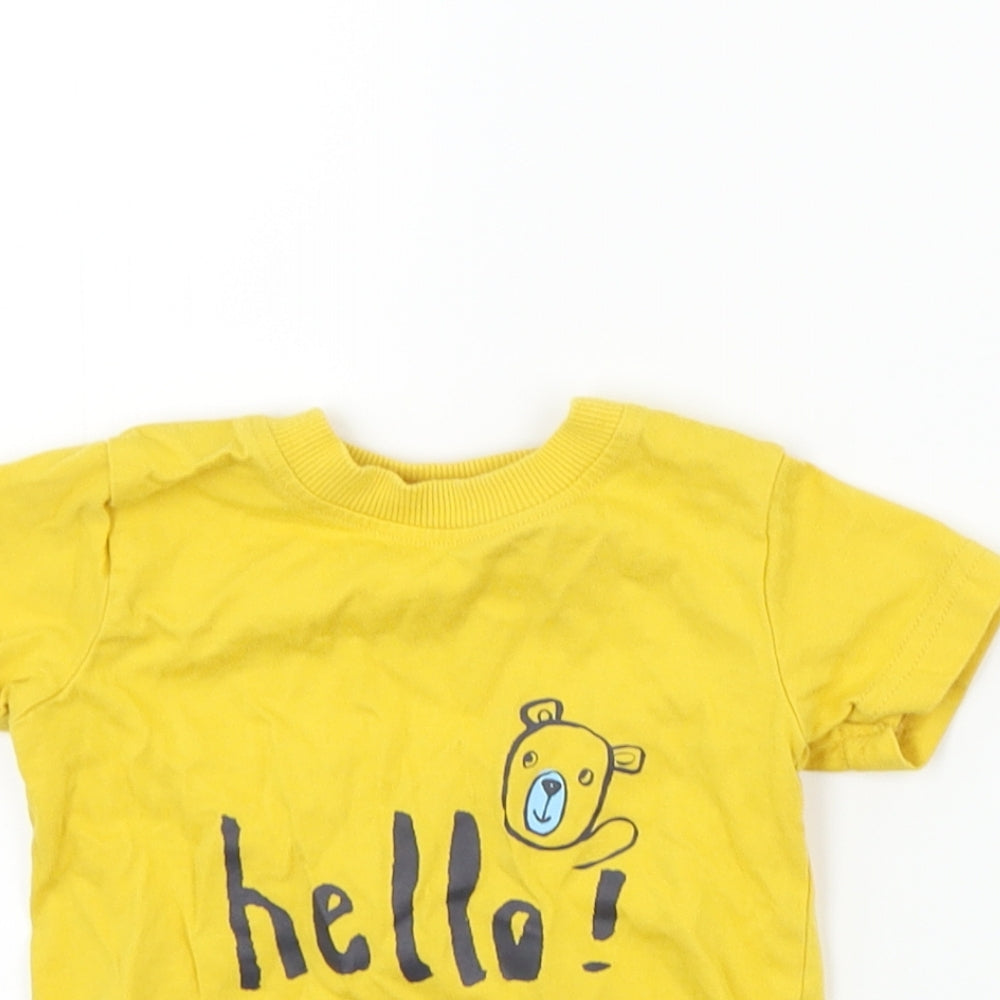 Nutmeg Boys Yellow   Basic T-Shirt Size 6-9 Months  - hello