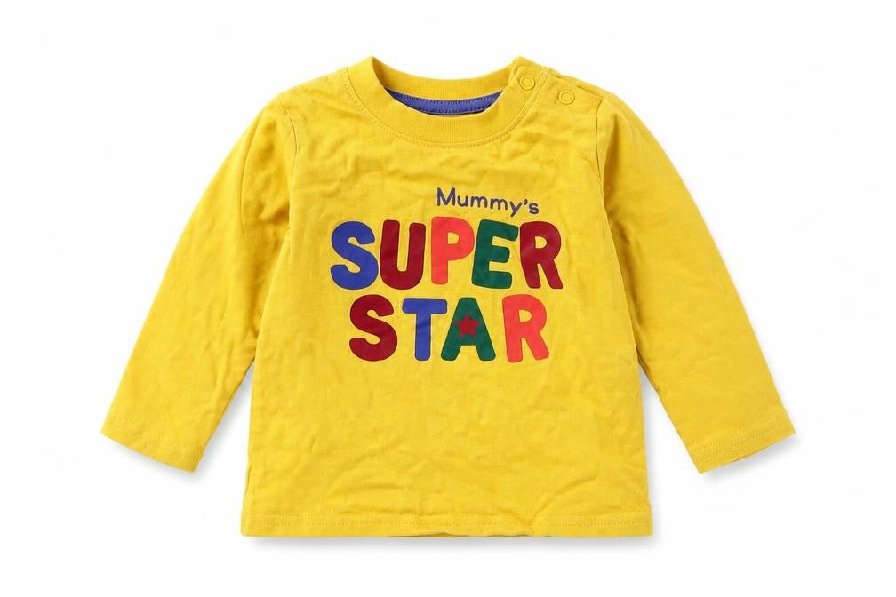 Primark Baby Yellow   Basic T-Shirt Size 6-9 Months  - mummy's superstar