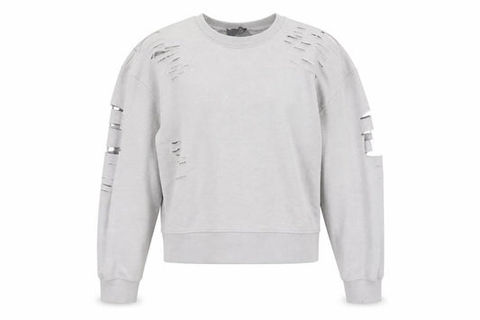 New Look Womens Grey   Pullover Sweatshirt Size 12  - distressed