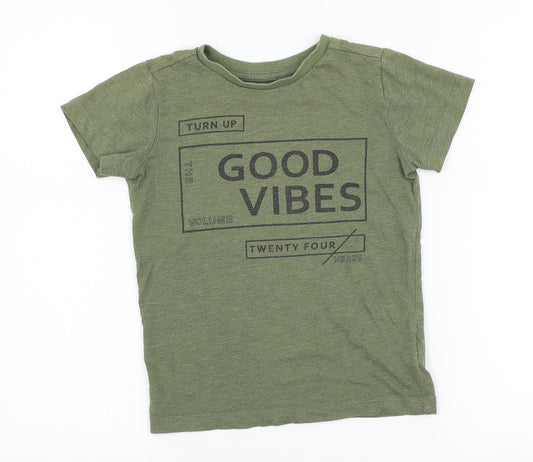NEXT Boys Green   Basic T-Shirt Size 5 Years  - Good Vibes