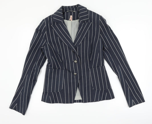 Miso Womens Blue Spotted  Jacket Suit Jacket Size 12