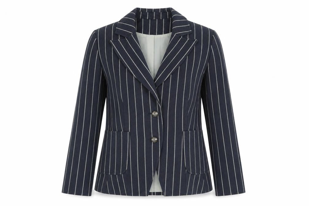 Miso Womens Blue Spotted  Jacket Suit Jacket Size 12