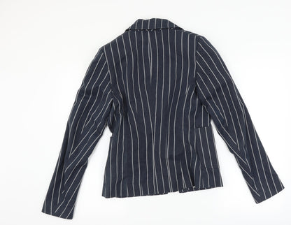 Back view of Miso women’s blue spotted jacket suit jacket, size UK 12