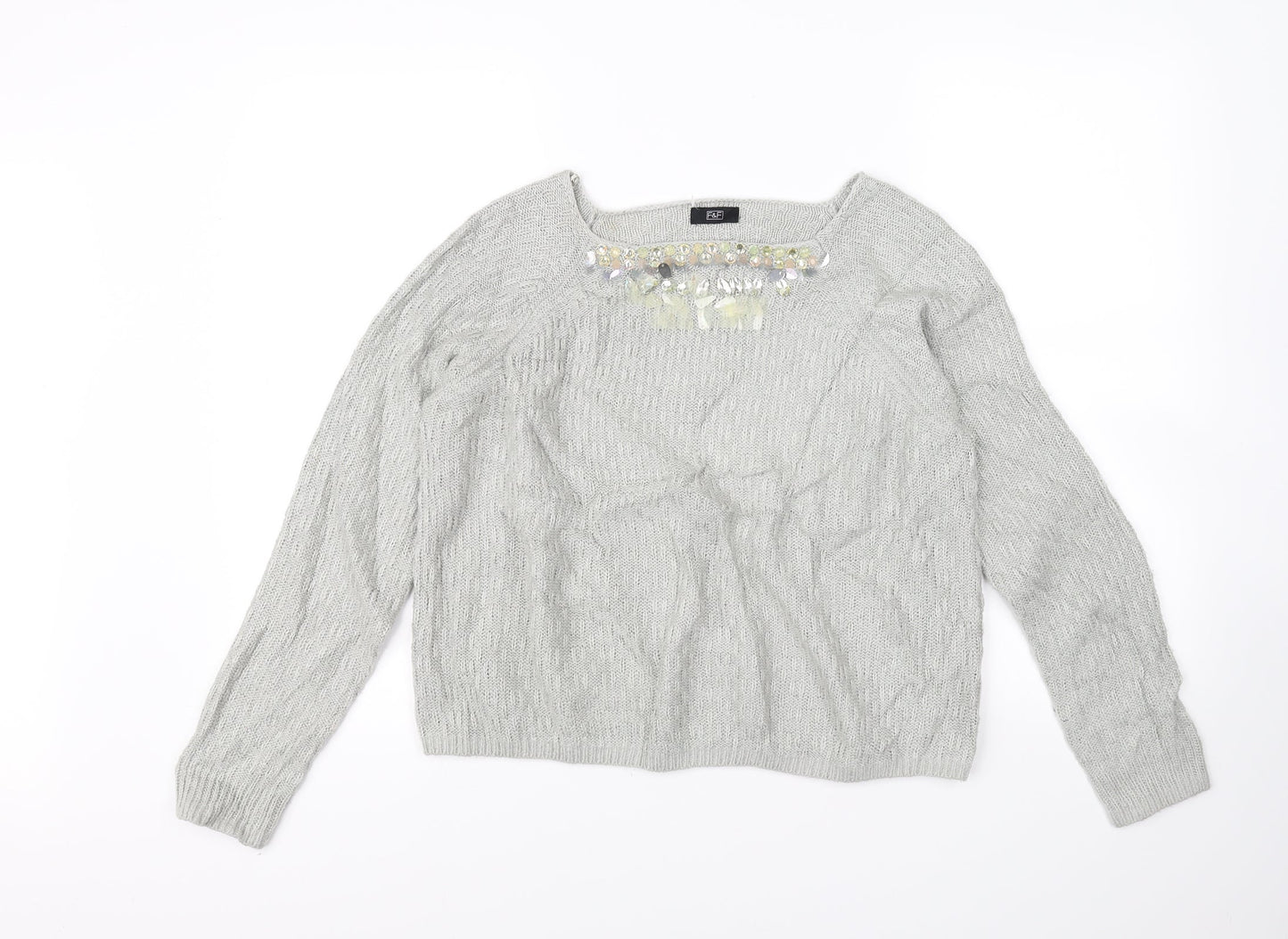 F&F Womens Grey   Pullover Jumper Size 12