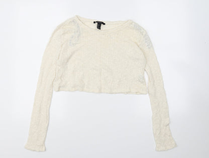 Front view of Forever 21 women’s beige jumper, size S