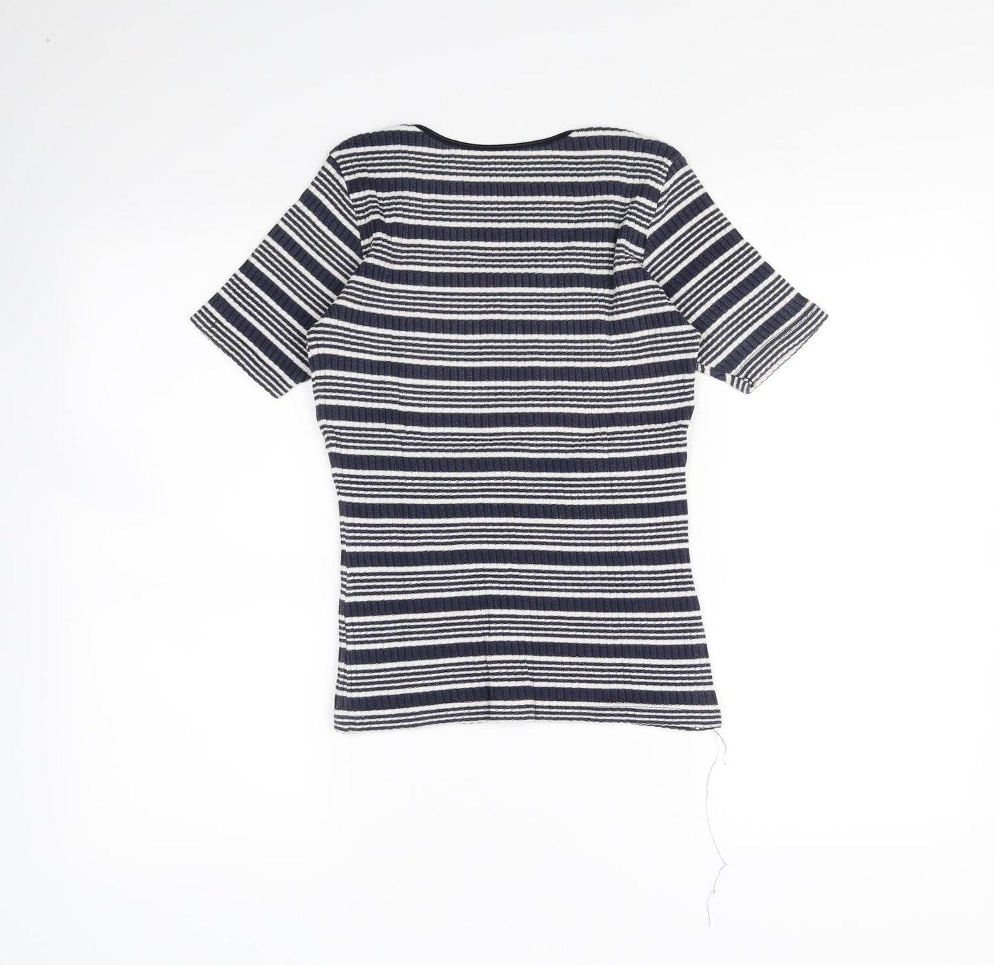 st michael Womens Blue Striped  Basic Blouse Size 12