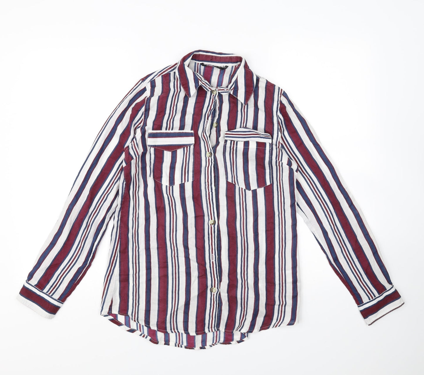 Preworn Womens Multicoloured Striped  Basic Button-Up Size 6