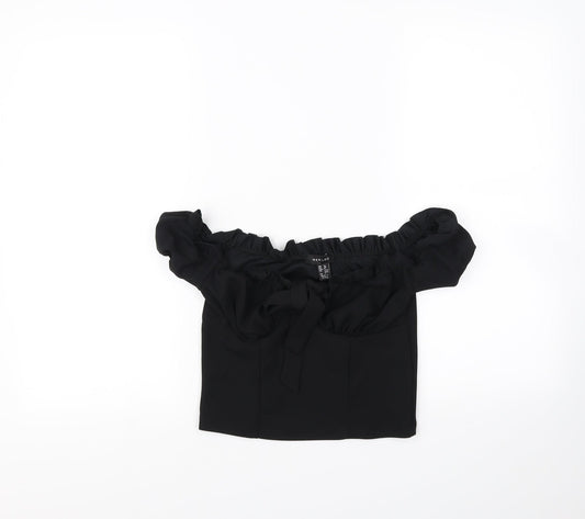 New Look Womens Black   Cropped Blouse Size 10