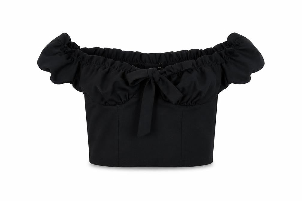 New Look Womens Black   Cropped Blouse Size 10