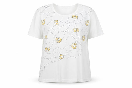 Front view of germany women’s white basic t-shirt, size 2XL