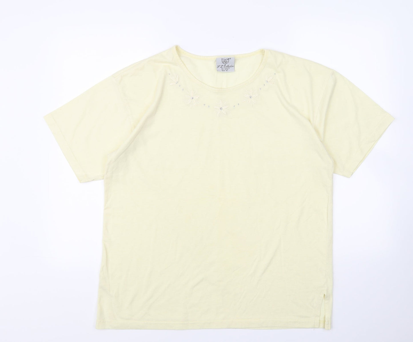 FL COLLECTION  Womens Yellow   Basic T-Shirt Size XL