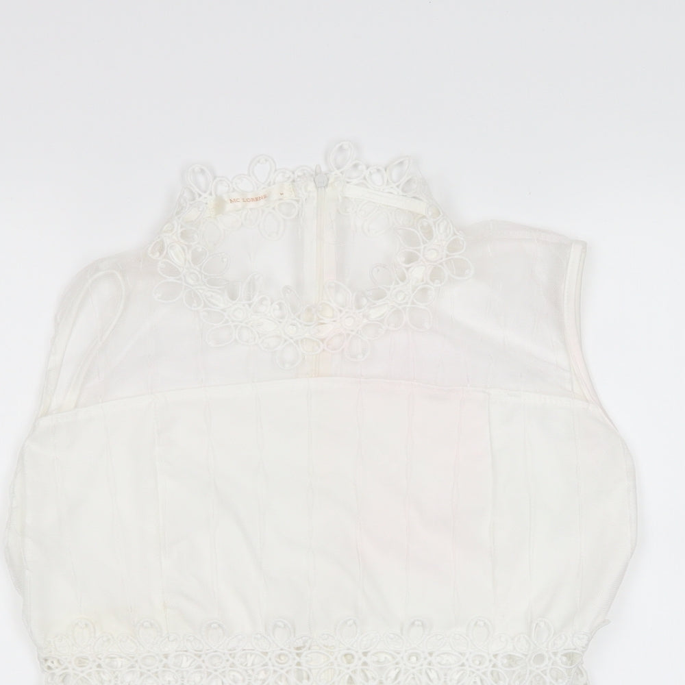 Mc Lorene Womens White   Tunic Blouse Size M